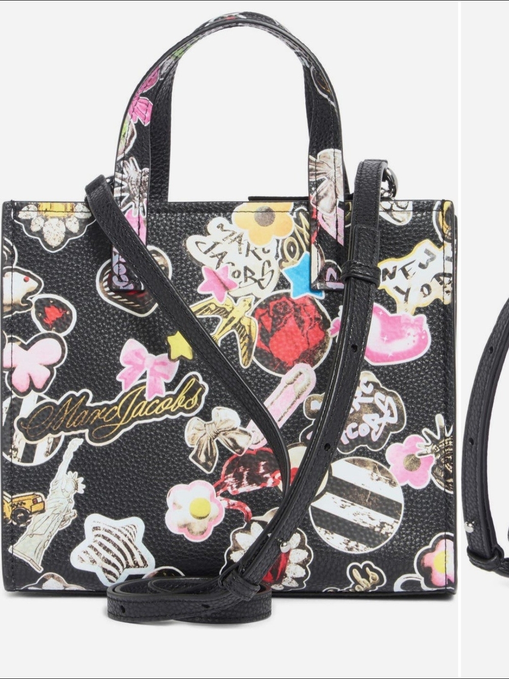 NWT Marc Jacobs Black Multicolor Graphic Tote - Picture 4 of 8